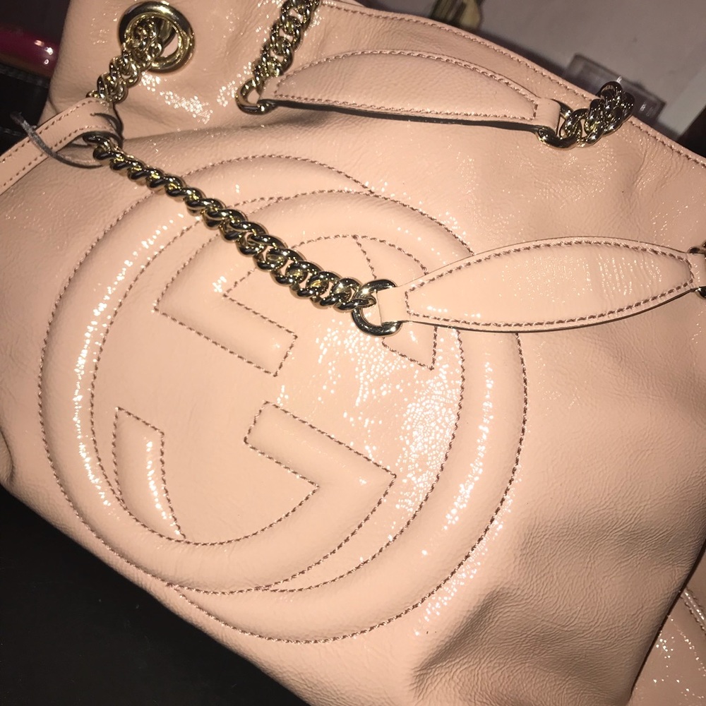 NEW Gucci Nude Beige Tan Soho Chain Bag